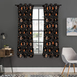 White And Orange Aboriginal Art Print Curtain