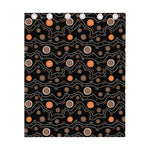 White And Orange Aboriginal Art Print Curtain