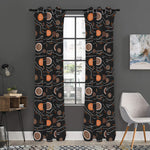 White And Orange Aboriginal Art Print Curtain