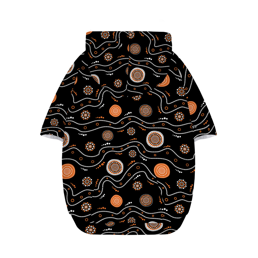 White And Orange Aboriginal Art Print Dog Zip Up Hoodie