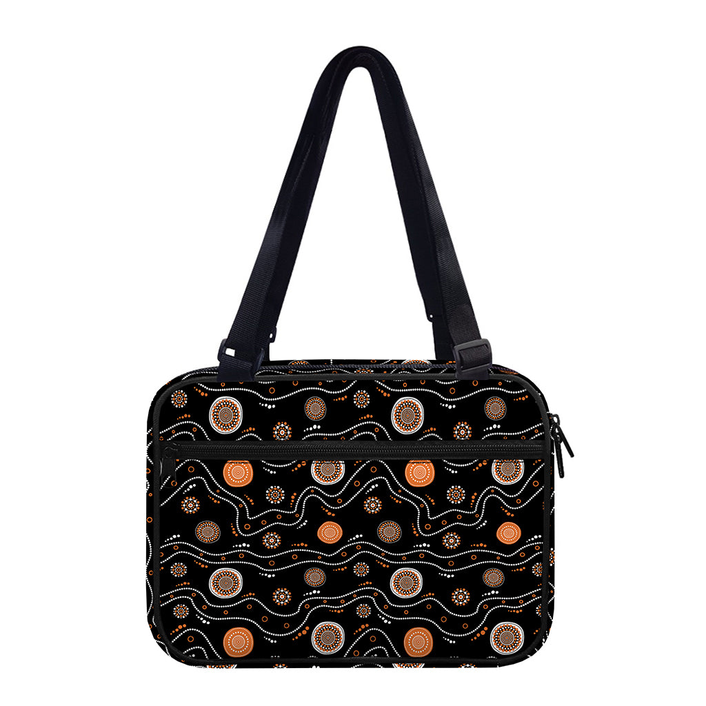 White And Orange Aboriginal Art Print Double Strap Bible Bag