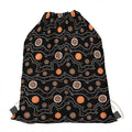 White And Orange Aboriginal Art Print Drawstring Bag