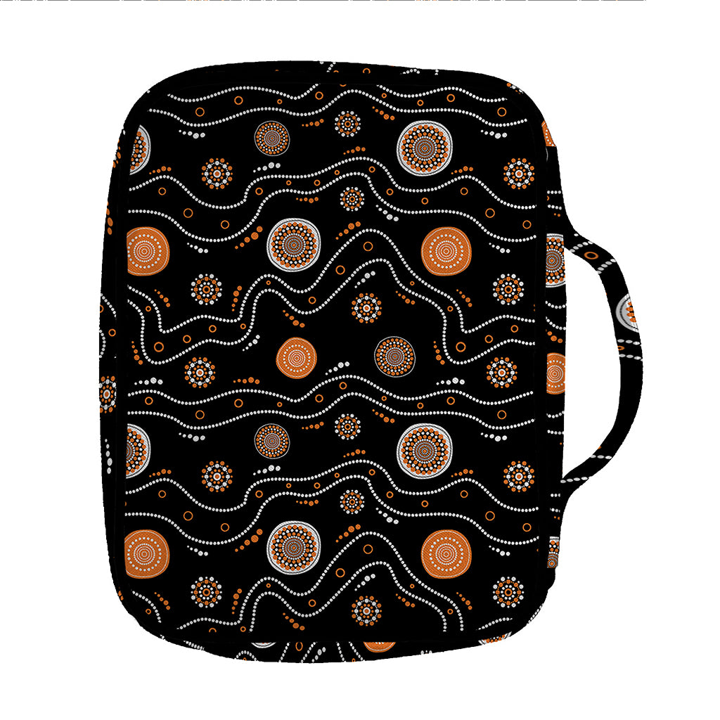 White And Orange Aboriginal Art Print Front Pocket Bible Bag
