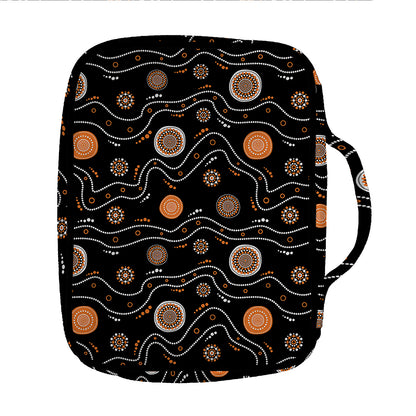 White And Orange Aboriginal Art Print Front Pocket Bible Bag