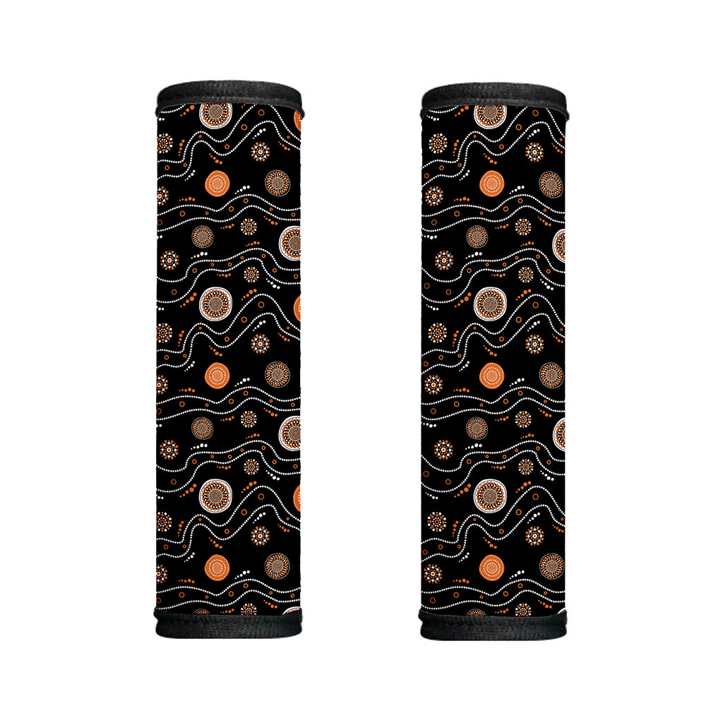 White And Orange Aboriginal Art Print Handle Covers