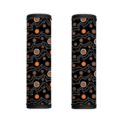 White And Orange Aboriginal Art Print Handle Covers