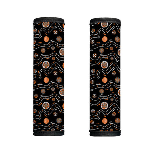 White And Orange Aboriginal Art Print Handle Covers
