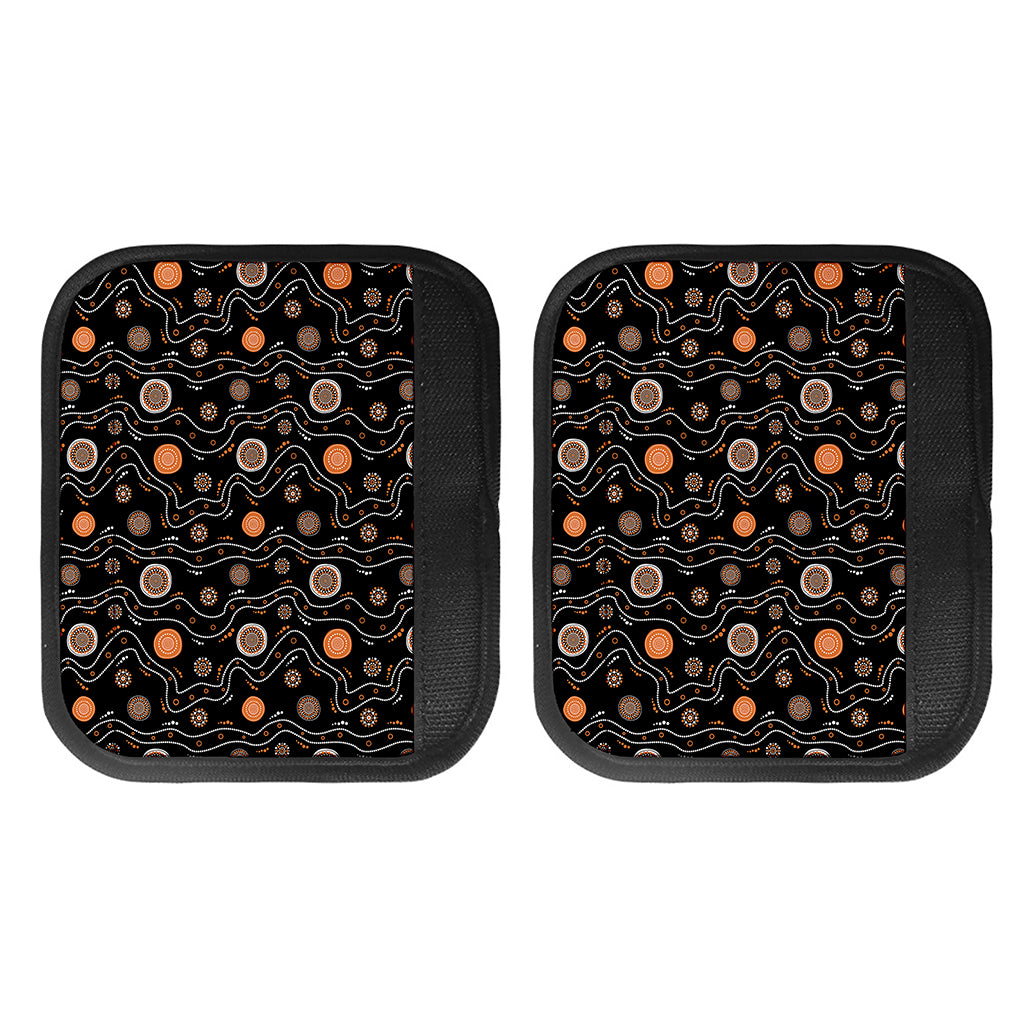 White And Orange Aboriginal Art Print Handle Covers