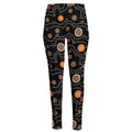 White And Orange Aboriginal Art Print High-Waisted Pocket Leggings
