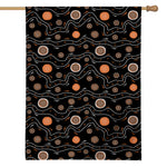 White And Orange Aboriginal Art Print House Flag