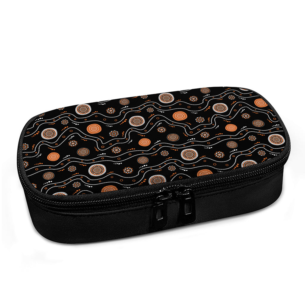 White And Orange Aboriginal Art Print Insulin Cooler Travel Case