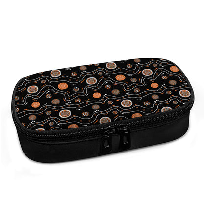 White And Orange Aboriginal Art Print Insulin Cooler Travel Case