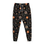 White And Orange Aboriginal Art Print Jogger Pants