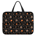 White And Orange Aboriginal Art Print Laptop Sleeve With Handle