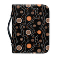 White And Orange Aboriginal Art Print Leather Bible Cover