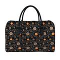 White And Orange Aboriginal Art Print Leather Duffel Bag