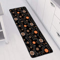 White And Orange Aboriginal Art Print Long Kitchen Mat