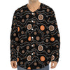 White And Orange Aboriginal Art Print Long Sleeve Baseball Jersey