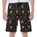 White And Orange Aboriginal Art Print Men's Beach Shorts