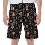 White And Orange Aboriginal Art Print Men's Beach Shorts