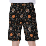 White And Orange Aboriginal Art Print Men's Beach Shorts