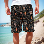 White And Orange Aboriginal Art Print Men's Cargo Shorts