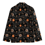 White And Orange Aboriginal Art Print Men's Cotton Blazer