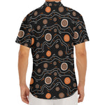 White And Orange Aboriginal Art Print Men's Deep V-Neck Shirt