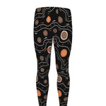 White And Orange Aboriginal Art Print Men's leggings