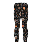 White And Orange Aboriginal Art Print Men's leggings