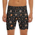 White And Orange Aboriginal Art Print Men's Long Boxer Briefs