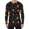 White And Orange Aboriginal Art Print Men's Long Sleeve T-Shirt