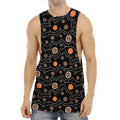 White And Orange Aboriginal Art Print Men's Muscle Tank Top