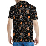 White And Orange Aboriginal Art Print Men's Polo Shirt
