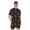 White And Orange Aboriginal Art Print Men's Romper