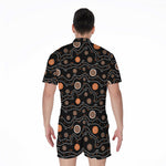 White And Orange Aboriginal Art Print Men's Rompers