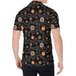 White And Orange Aboriginal Art Print Men's Shirt