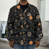 White And Orange Aboriginal Art Print Men's Shirt Jacket