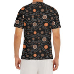 White And Orange Aboriginal Art Print Men's Short Sleeve Rash Guard