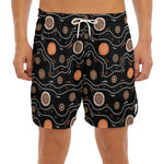White And Orange Aboriginal Art Print Men's Split Running Shorts
