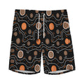 White And Orange Aboriginal Art Print Men's Athletic Shorts