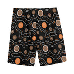 White And Orange Aboriginal Art Print Men's Sports Shorts