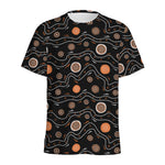 White And Orange Aboriginal Art Print Men's Sports T-Shirt