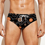 White And Orange Aboriginal Art Print Men's Swim Briefs
