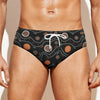 White And Orange Aboriginal Art Print Men's Swim Briefs