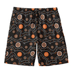 White And Orange Aboriginal Art Print Men's Swim Trunks