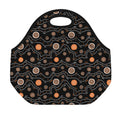 White And Orange Aboriginal Art Print Neoprene Lunch Bag