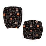 White And Orange Aboriginal Art Print Office Chair Cover