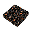 White And Orange Aboriginal Art Print Outdoor Seat Cushion Cover