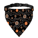 White And Orange Aboriginal Art Print Over The Collar Dog Bandana